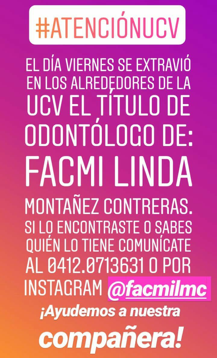 CEEIQ_UCV's tweet photo. #AtenciónUCV ¡Ayudemos a nuestra compañera! @GarciaArochaC @VivaLaUCV @UCVISTAS @LacuadraU https://t.co/XFi6uIqhml