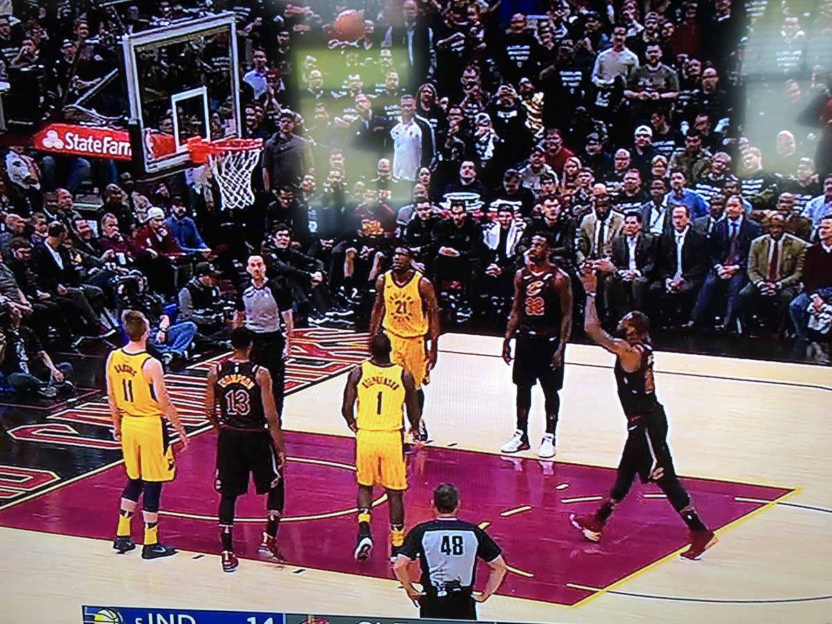 <a href="/NBA/">NBA</a> I’m no scientist, but this is not hard to figure out. You know what #LeBron has mad 24 straight FTs?! HES SHOOTING FROM 8 FT!!!! LANE VIOLATION!!! #pacers #cavs