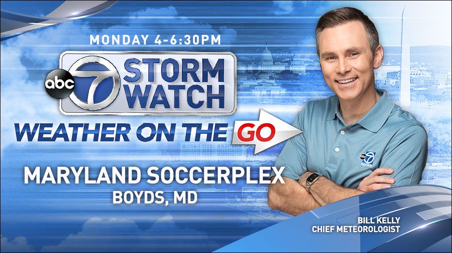 You’re gonna get a kick out of Chief Meteorologist @ABC7BillKelly's WEATHER ON THE GO today, as he hits the fields LIVE from <a href="/MDSoccerPlex/">MD SoccerPlex</a> in Boyds!