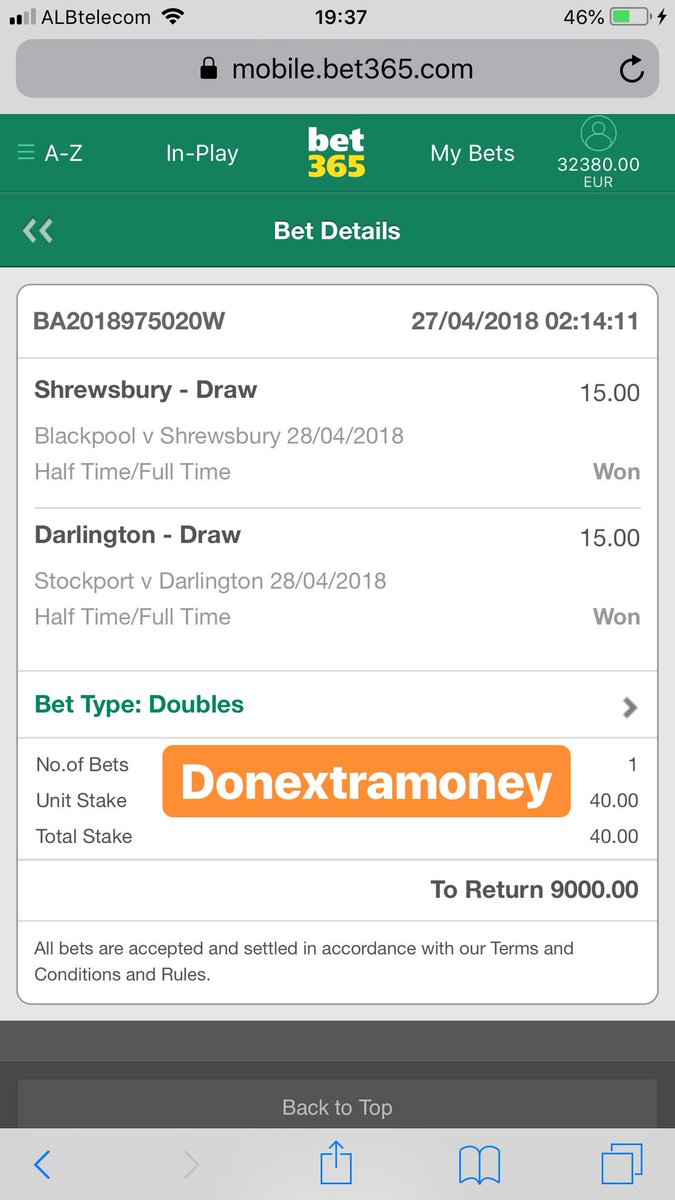 FixedMatch18's tweet image. A big won yesterday world ! Here the #bet365 ticket ! Contact us and make money with us don’t lose more time 💶📥💶📥