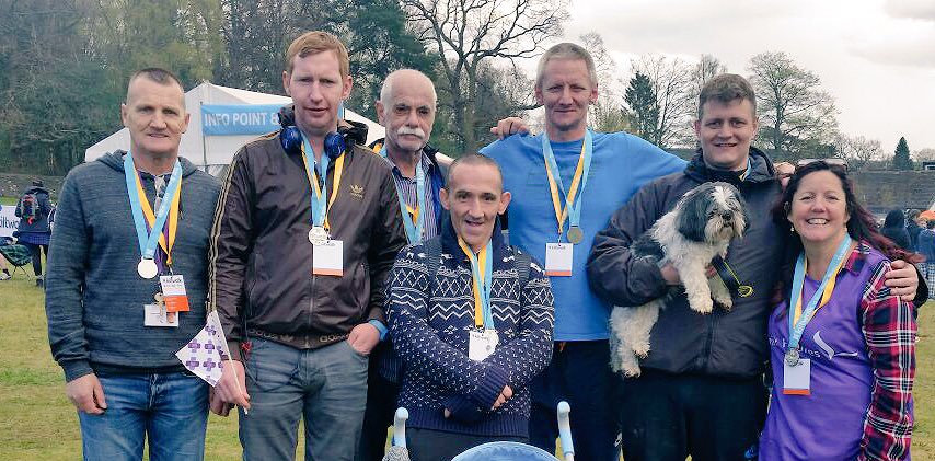 Phoenix_Scot's tweet photo. Families coming together for the #KiltwalkGlasgow today... we are so very proud of you all! Looks like everyone had an amazing time 💜 #beingphoenix #visiblerecovery https://t.co/cw2OPkeRQS
