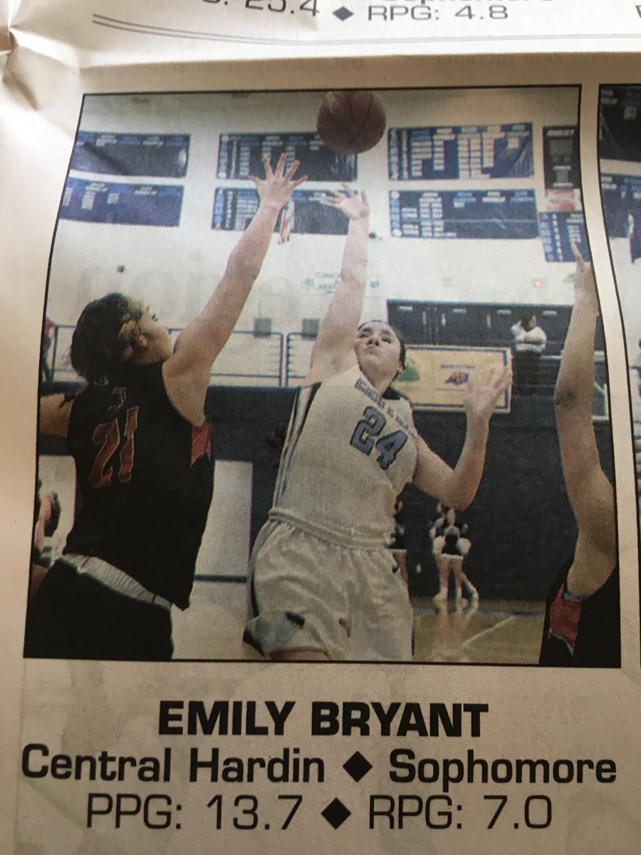 chhsbruinathl's tweet photo. Congratulations to Central Hardin Sophomore Emily Bryant, she was chosen by the Newsenterprise to the All Area Girls Basketball Team! https://t.co/bpD8G2YmgD