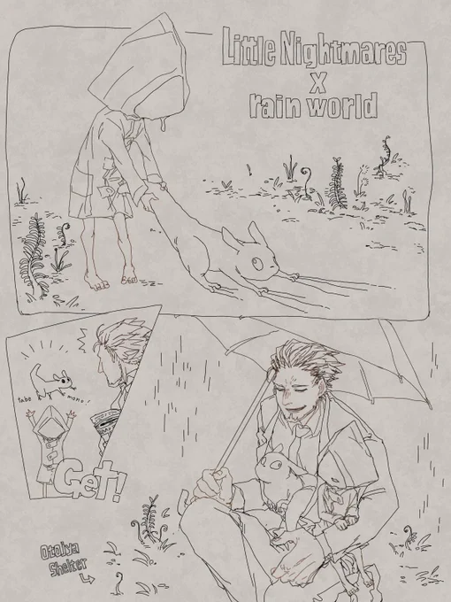 前の絵ですが線画です! 