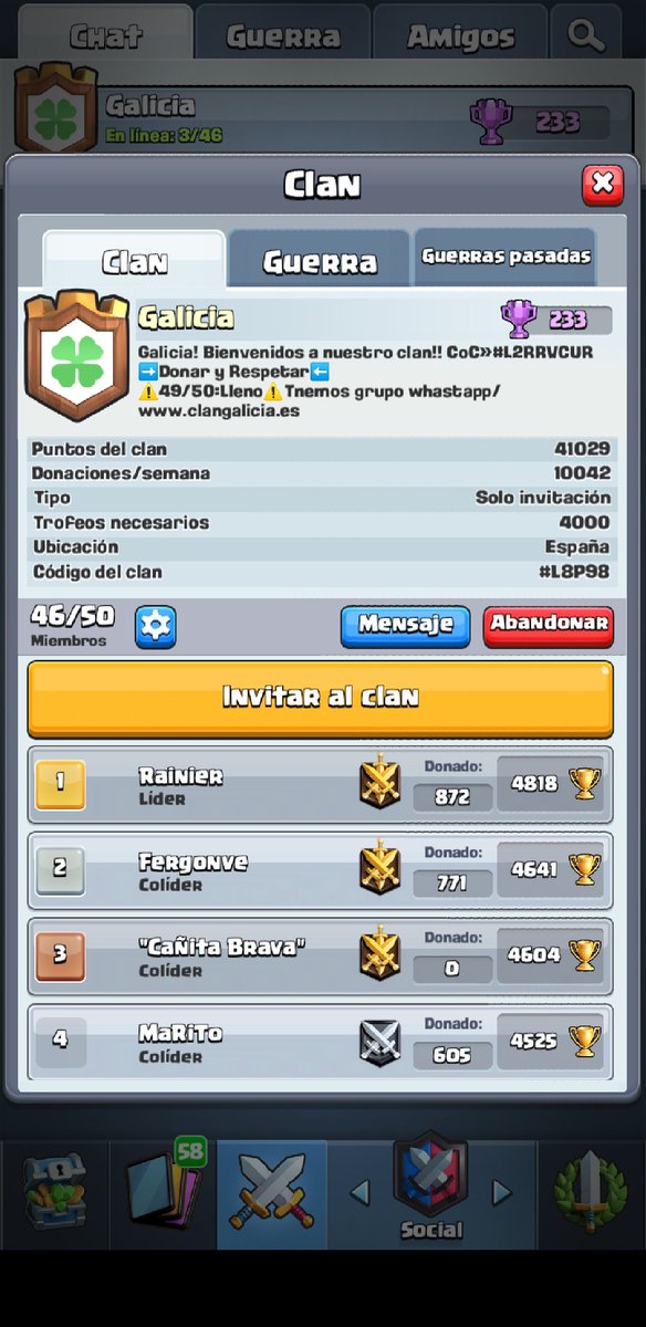 Necesitamos guerreros en nuestro Clan del Royal!Gente activa con ganas de pasarlo bien!!!UNIROS!!!@ClanGalicia
