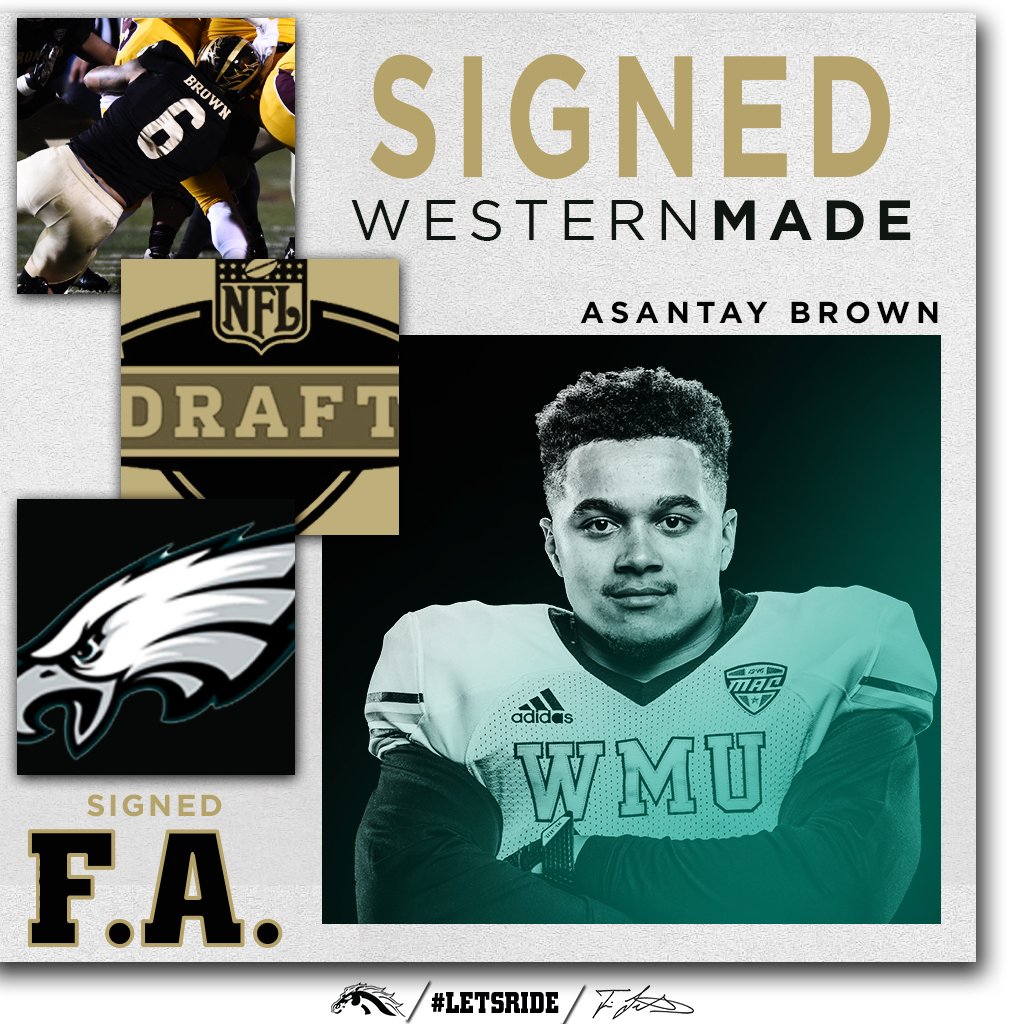 WMU_Football's tweet image. Congrats to Asantay Brown, for signing with the Super Bowl Champion Eagles!
#LetsRide