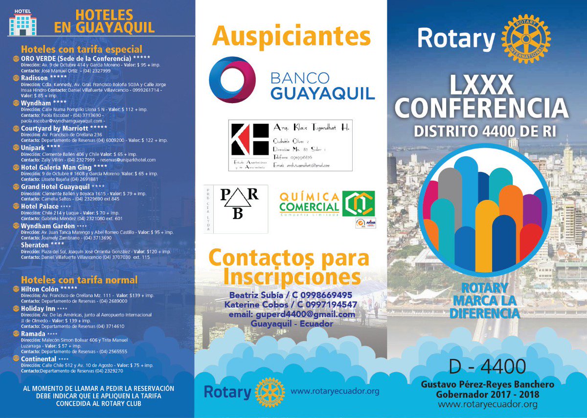 rotaryecuador's tweet photo. LXXX Conferencia del Distrito Rotario 4400 @CRLCHM https://t.co/4iTWFxbAGv