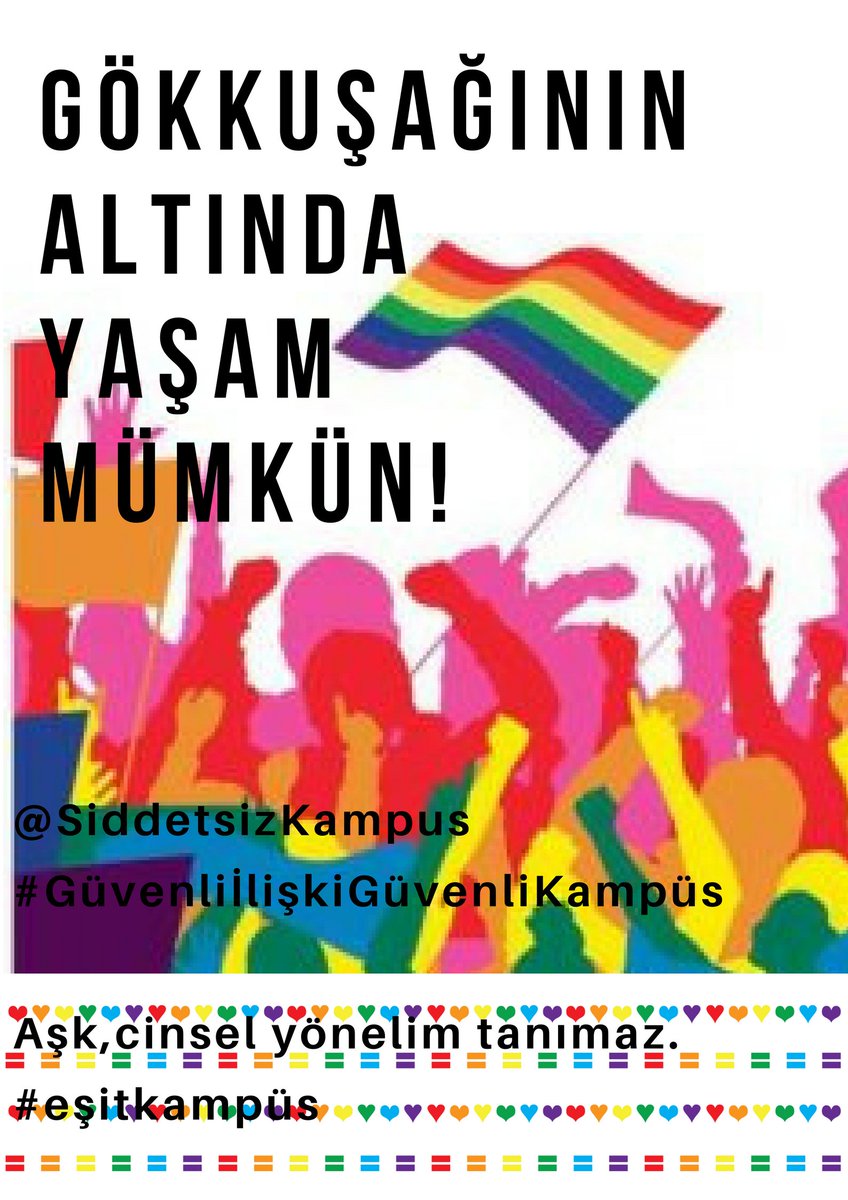 Hiçbirimiz aynı değiliz,ama hepimiz eşitiz.
#AşkVarsaÖzgürlükDeVar  #EşitKampüs #CinsiyetKavramıKalksın #AşkÖzgürlüktür #insanlarıayırmahayatıayırma #ÖzgürBırakın