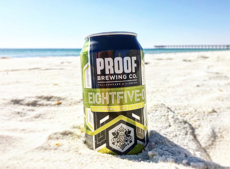 ProofBrewingCo's tweet photo. Happy Sunday Funday! Where in the Eightfive-0 are you?! Pick up a 6-pack of Eightfive-0 at your favorite Tallahassee retailer and tag us in your pics! #SundayFunday #Eightfive0 #TLHBeer #FLBeer #BeachDay #ProofBrewingCo https://t.co/03XTHEs26Y