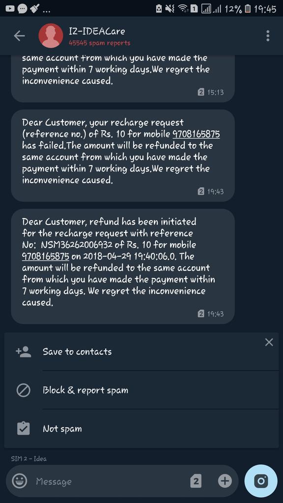 imkSaroj's tweet photo. @idea_cares are yar kya problem h.... Recharge kyu declined ho rha h.... 

Subah se laga hua hu... 60, 30, 20, 10 karke dekha... Sabka yahi hal... DM me to solve karoge nhi... https://t.co/TdKY2QMbil