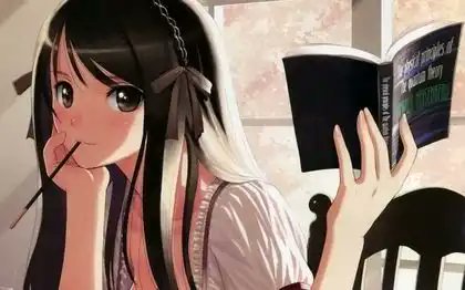 Minami sat in a café. She was busy reading book happily and enjoying the quiet as she read. #openRP #AnyRP