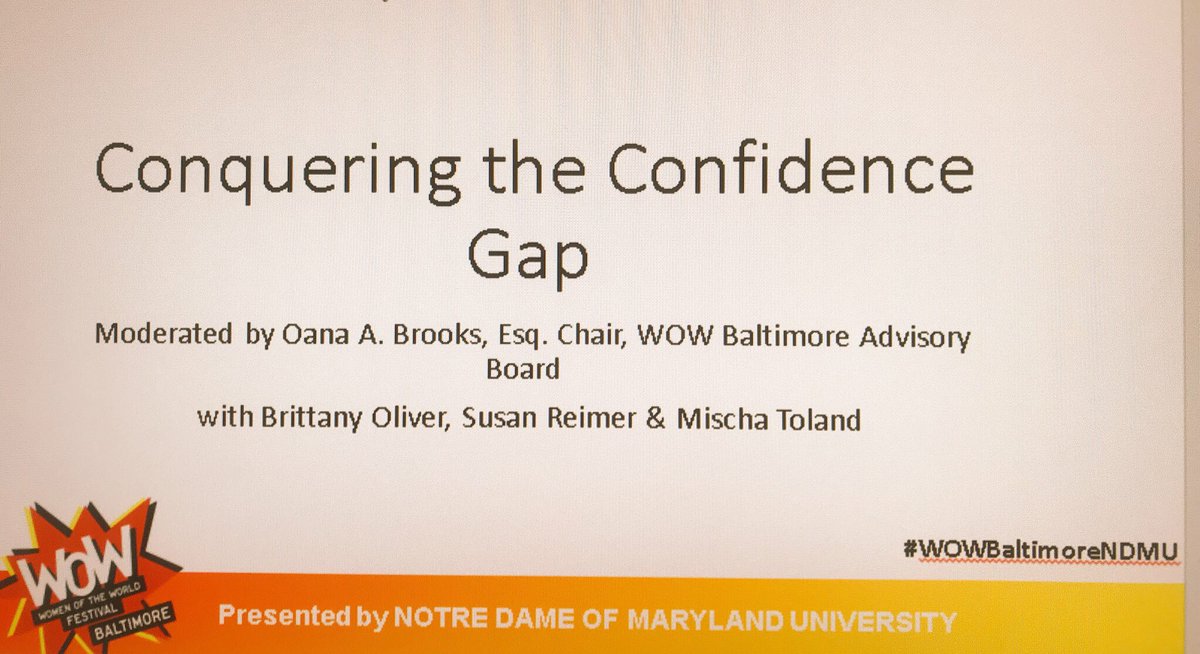 OanaBrooks's tweet photo. Such a pleasure to #moderate #theconfidencegap #panel #discussion with these #amazingwomen @brittuniverse @SusanReimer @mischainspires! We had a #packedroom and the #energy was #electrifying at @WOWFestBmore #WOWBaltimoreNDMU #TheFutureisFemale #TheFutureIsNow #TheFutureIsUs https://t.co/t9YJHijWHG