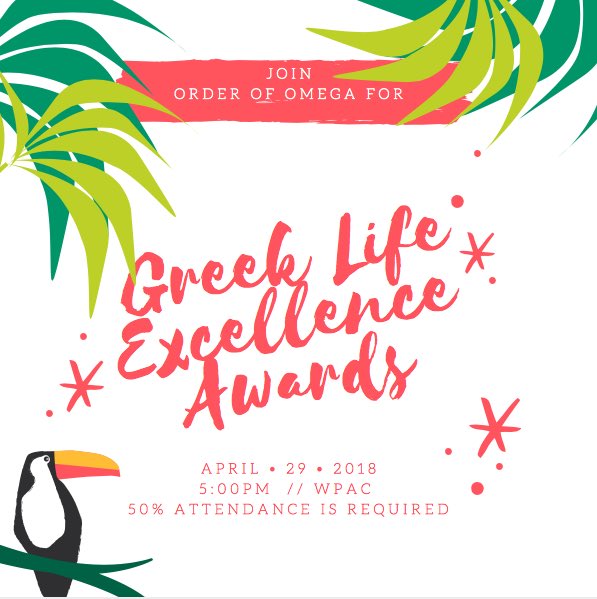ycpgreeklife's tweet photo. We hope to see you at the #YCP Greek Life Excellence Awards ceremony tonight, hosted by @YCPOrderofOmega https://t.co/eRhMPeYqzp