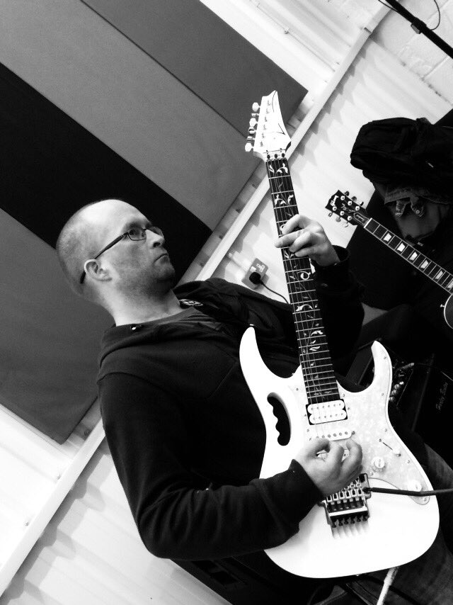 Gareth, Ben and Richard having a sectional rehearsal at the The Cardiff Arches Rehearsal Studios this Sunday afternoon. #Paraskenia #Symphonicmetal #metalband #Powermetal