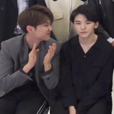 Soonyoung : *babe pls look at me* *babe pls i'm cute* *scrunching nose* *babe pls!!*Hoonie : *hold his breath* *we're filming, calm down jihoon* * i can do this* *2 minutes till we finished this goddamn greeting video* *wuuuuftt inner peace*