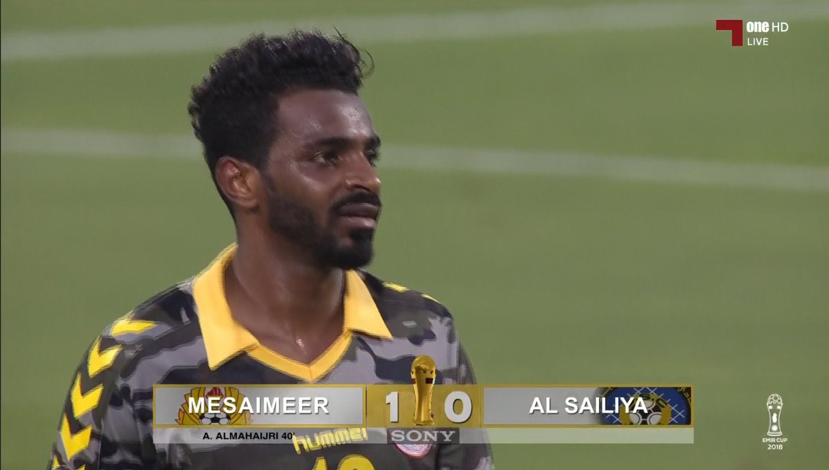 نهاية الشوط الأول : مسيمير متقدم 1-0 السيلية ..  بطولة #كأس_الأمير