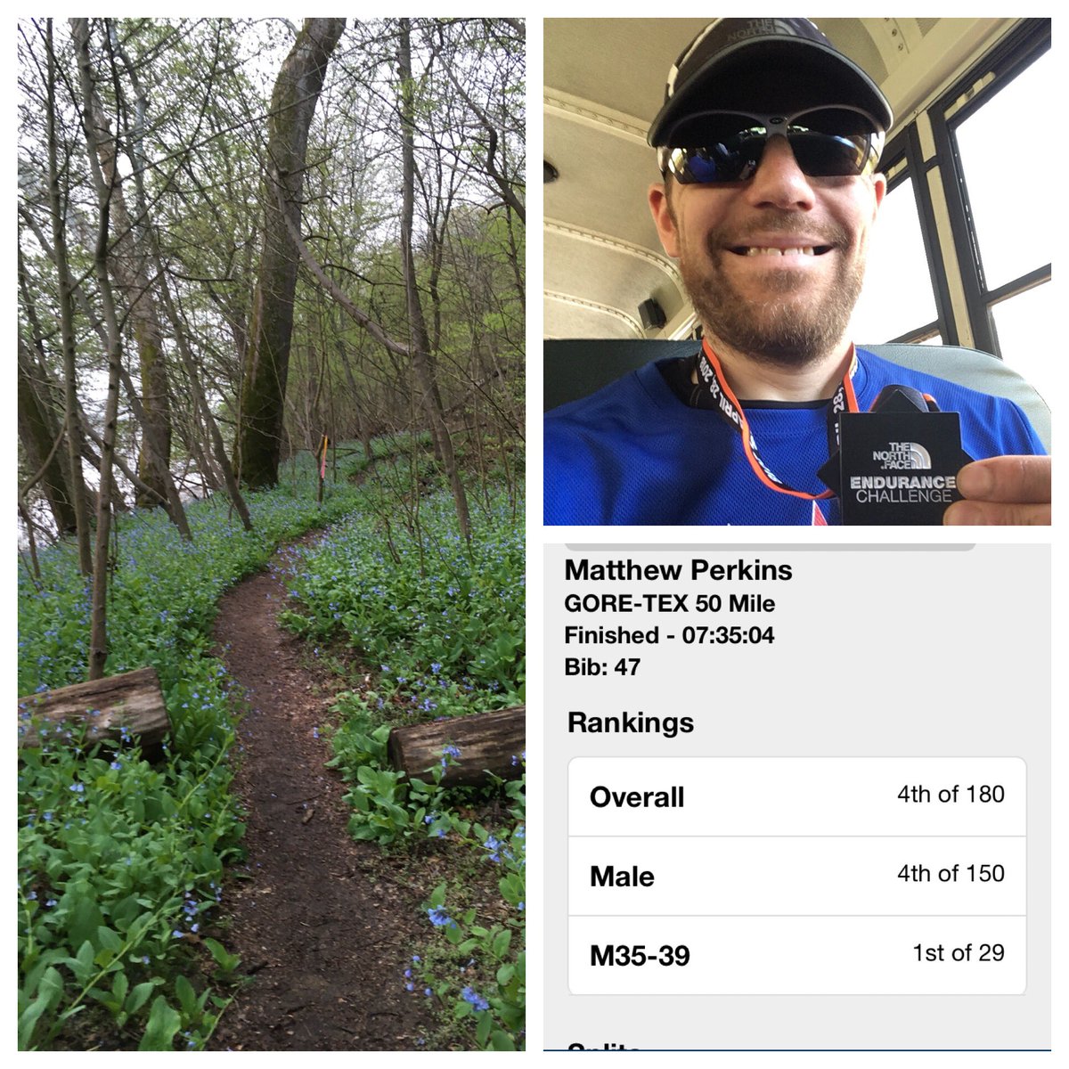 mjp396's tweet photo. DC North Face 50 miler yesterday. Finished in 7:35, 24 mins quicker than last year, a new 50m PR & 4th place #TNFECS #ECSDC #trailrunning #rundc #dctri https://t.co/3h2WfL7u6M