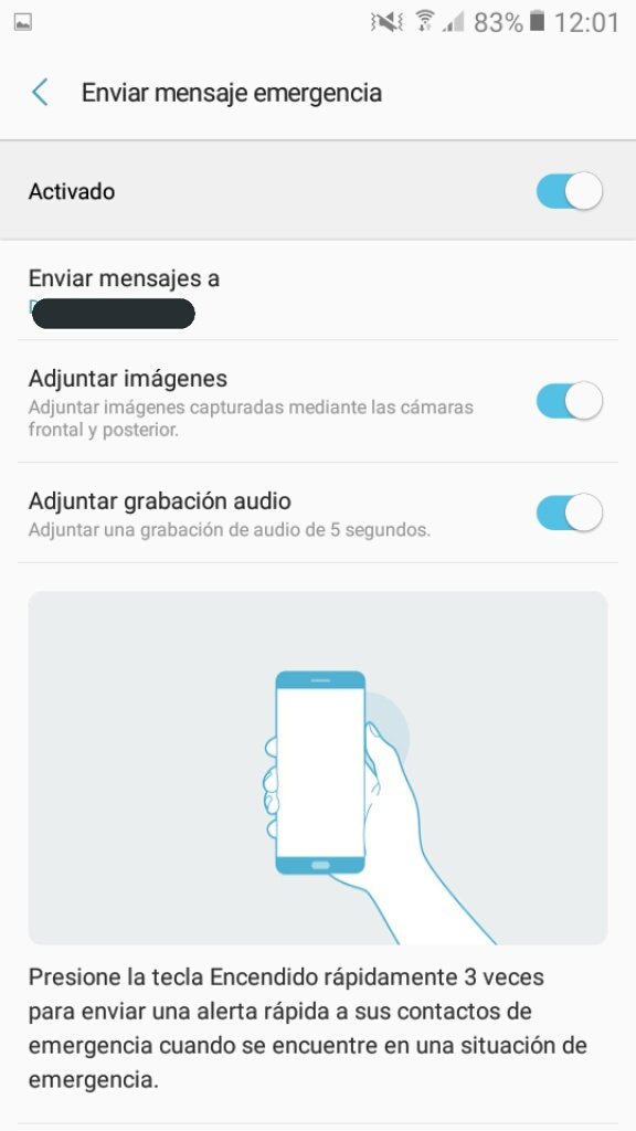 sobredxsis's tweet photo. los celulares samsung traen la opción de "mensaje de emergencia" les manda capturas del momento de la cámara de adelante y atrás a tus contactos seleccionados, ubicación exacta y un audio de 5 segundos vía msj de texto, el requisito es tener datos y ubicación activados #cuentalo https://t.co/NqtODazWKG