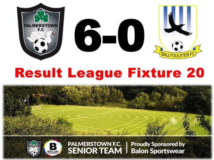 FULL TIME:  Palmerstown FC 6-0 Ballyoulster United.   Our lads romp home to another win this morning making it 11 goals in 3 days with two clean sheets.  Sets up a cracking top of the table clash versus Marks Celtic on Tuesday evening.