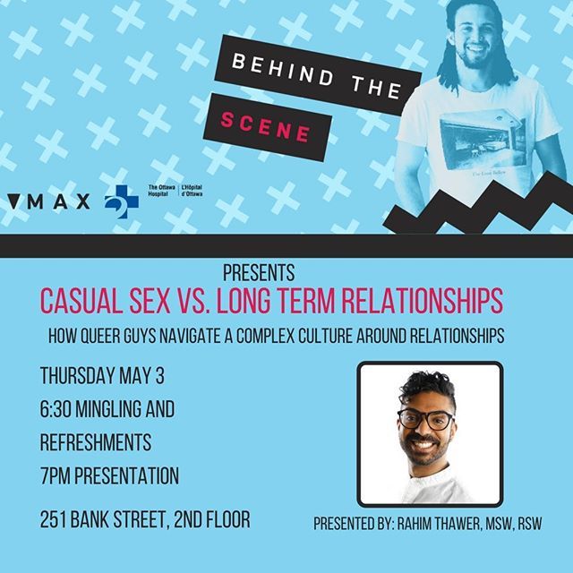 max_ottawa's tweet photo. Are you ready to get Behind The Scene?! This month, BTS Presents: Casual Sex vs Long term Relationships. 
Queer men operate in a culture where casual sex and long term relationships are both celebrated and criticized on an ongoing basis. It seems like we… https://t.co/J37Wai0pMF https://t.co/QyFydqU7fs