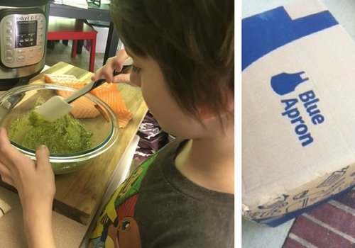 ConcordMacKid's tweet photo. Get your kids in the kitchen with you. @blueapron makes it exciting and the food quality is outstanding. You will think a chef cooked it for you. Coupon in comments for $50 off your first 2 boxes for new customers. #ad #blueapron #familycooking #kidchef #freshfood #wholefood https://t.co/S7urONbS4p