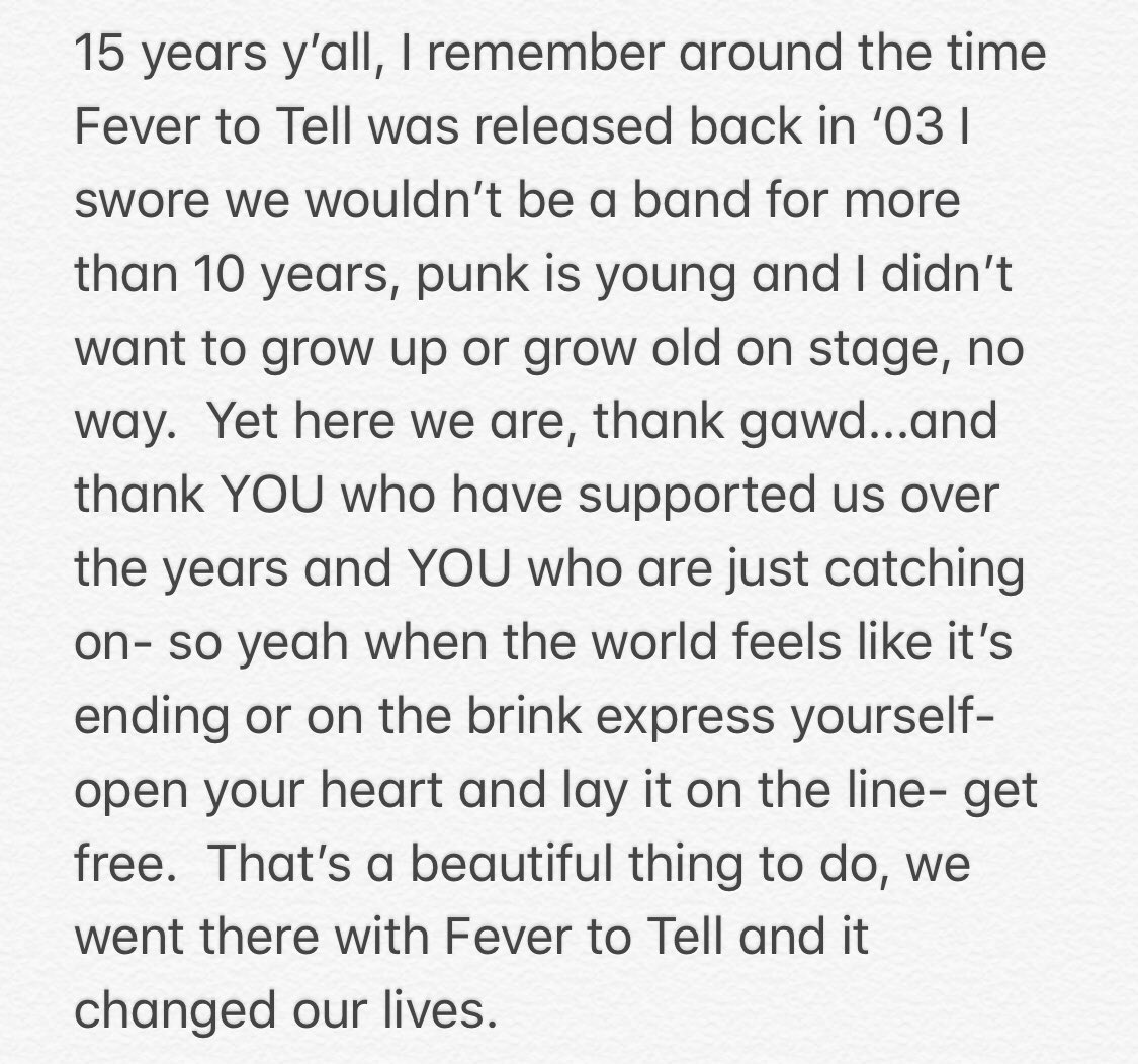 So very grateful that you listened, much love KO, Nick and Brian

#FeverToTell #FTT