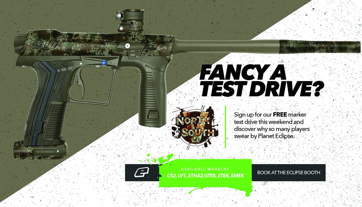 Planeteclipse's tweet photo. If you're headed out to the the awesome North vs South big game this weekend you can take one of our amazing markers for a test drive. For FREE!
Ask at reception and put your name down, but be quick, they won't hang around.
#planetclipse #testdrive #trybeforeyoubuy #freespin https://t.co/AqZNfqQuUF