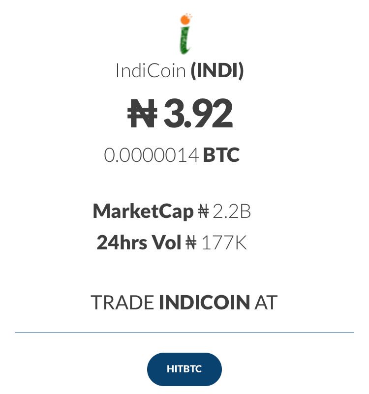 CryptoTradi's tweet photo. ₦4 - IndiCoin (@Indi_coin), the decentralized autonomous social service platform, is down by -9%. Tasks.

$INDI🇳🇬

https://t.co/O9THiO6Y7U https://t.co/GVWQaMVMZH
