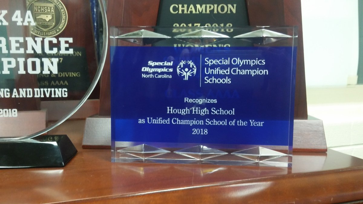 houghunify's tweet photo. Our Award for Unified Champions School of the Year for Mecklenburg County!  Find it in the front office. https://t.co/mNK5rionTc