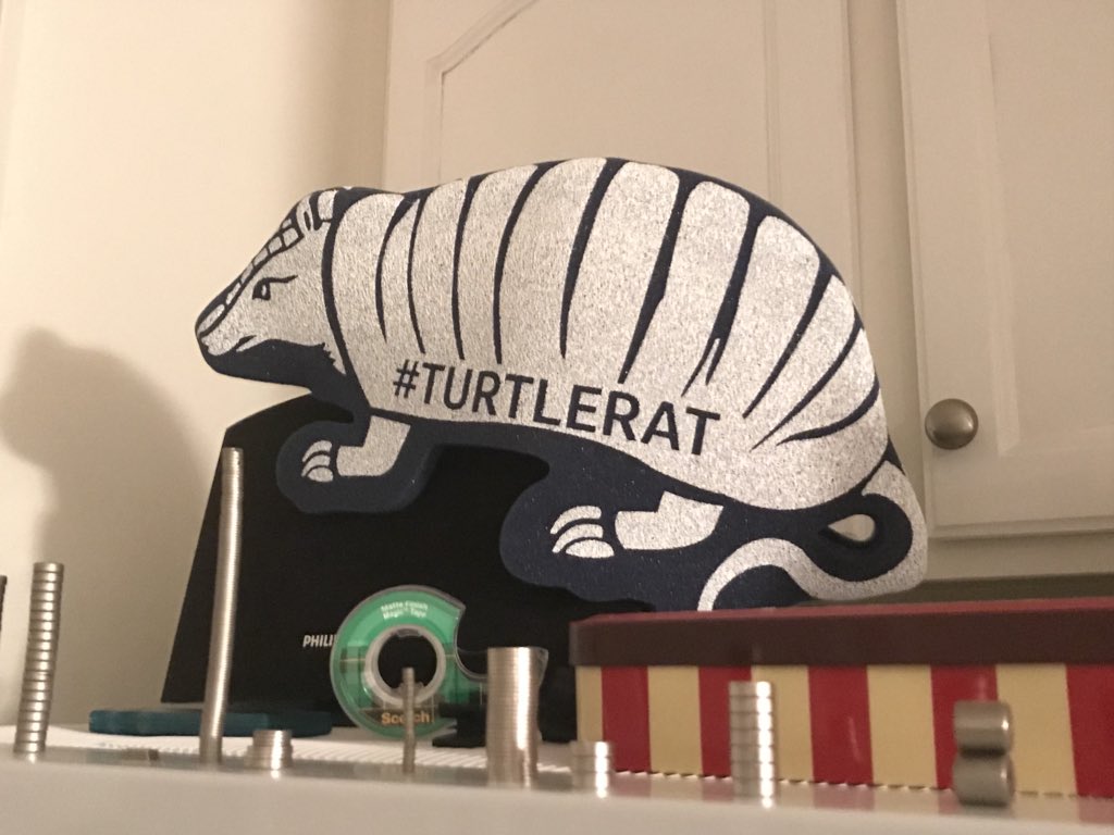 roe_moore's tweet photo. #ThisWeek I got a special pkg from @CapitalOne! It was a prestigious #turtlerat! I love this so much!! I think @chipperlowell has some rabbit-snake competition!!! https://t.co/sS7wmH3CkD