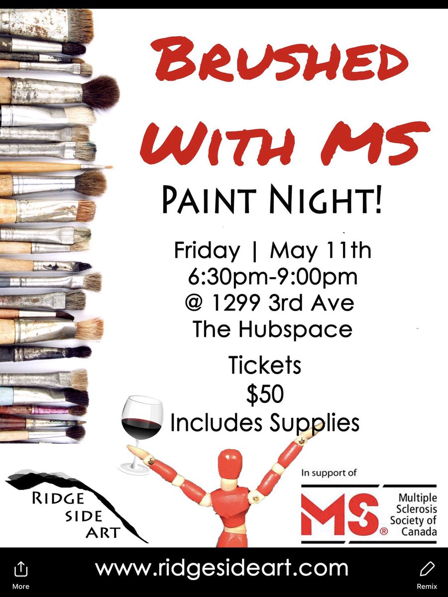 RidgeSideArt's tweet photo. Kicking off the MS month of May with this great fundraiser. Sign up online or get a ticket from their volunteers. https://t.co/LwZbldQB7v