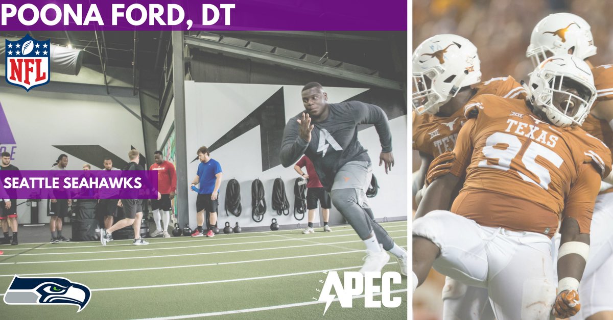 teamAPEC's tweet photo. SIGNED: Poona Ford is headed to Seattle! The Seahawks got themselves a STEAL! #APEC817 #TeamAPEC #hookem #12s #seattle #seahawks #NFL @Seahawks @APEC817 @PoonaF_95 @TexasSports https://t.co/WRWoqu9wxQ