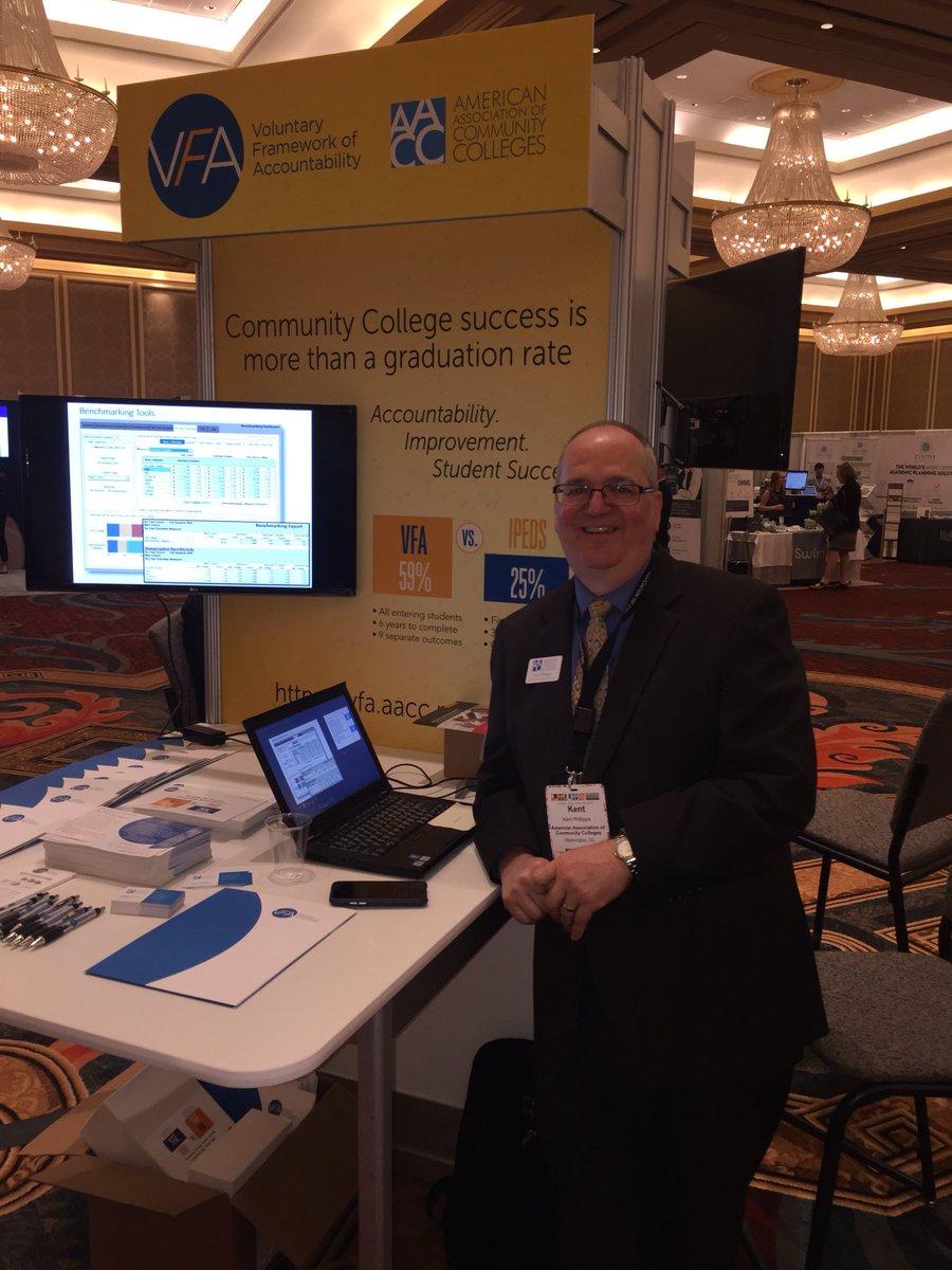 VFA booth at #AACC2018. Stop by to learn how to use Data to drive institutional improvement
