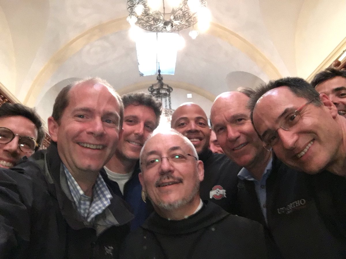 jondickensmd's tweet photo. Check that one off the bucket list. Selfie with the Monk of Surat. #AOSSMTravelingFellowship18 #Godfather #Barcelona @AOSSM_SportsMed https://t.co/xuepYvqOZN