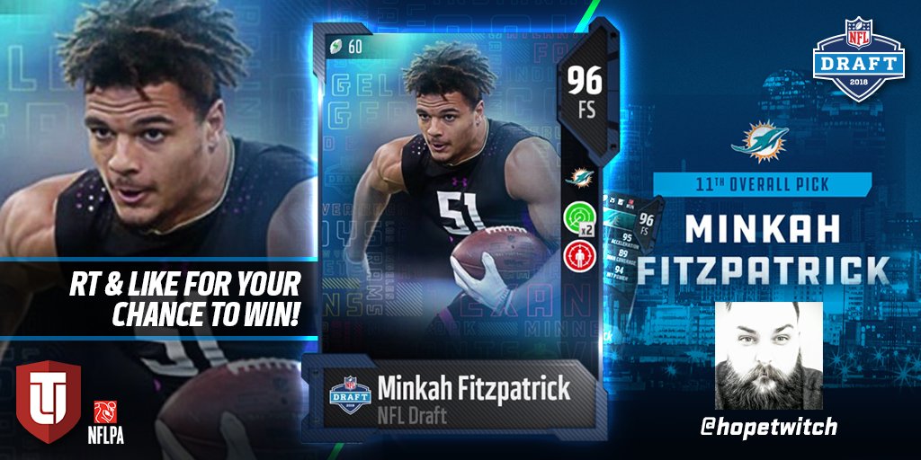HopeVidyas's tweet photo. Giving away FIVE 96 Ovr Minkah Fitzpatrick NFL Draft cards thanks to @EASPORTS_MUT and because I'm the best.

Firm handshakes to those who believed in me. The doubters can quietly RT this and pretend they never said anything.

RT &amp; Like for a chance to win - any console can enter https://t.co/sdRL4w1Bs5