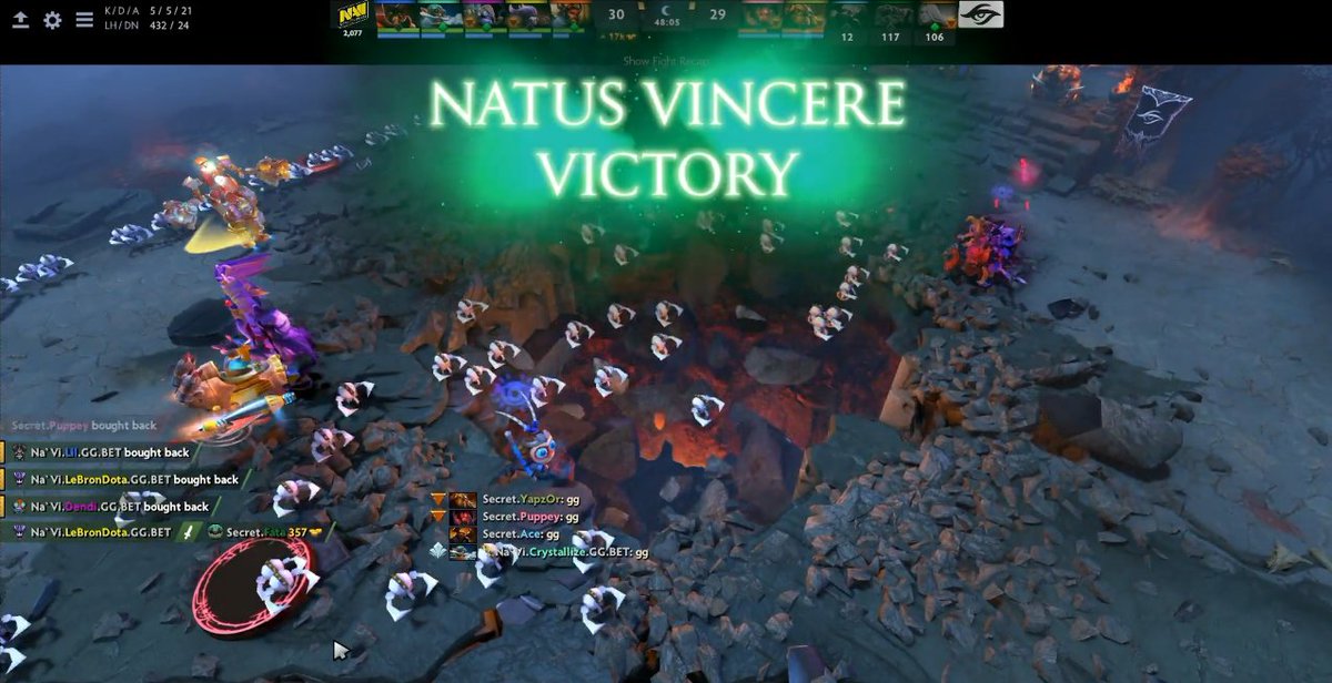 natusvincere's tweet photo. GGWP @teamsecret! We are taking the third game and close out the series 2:1 in our favor. GJ boys 🙌
#GONAVI #epicgg https://t.co/afRtWPBKAm