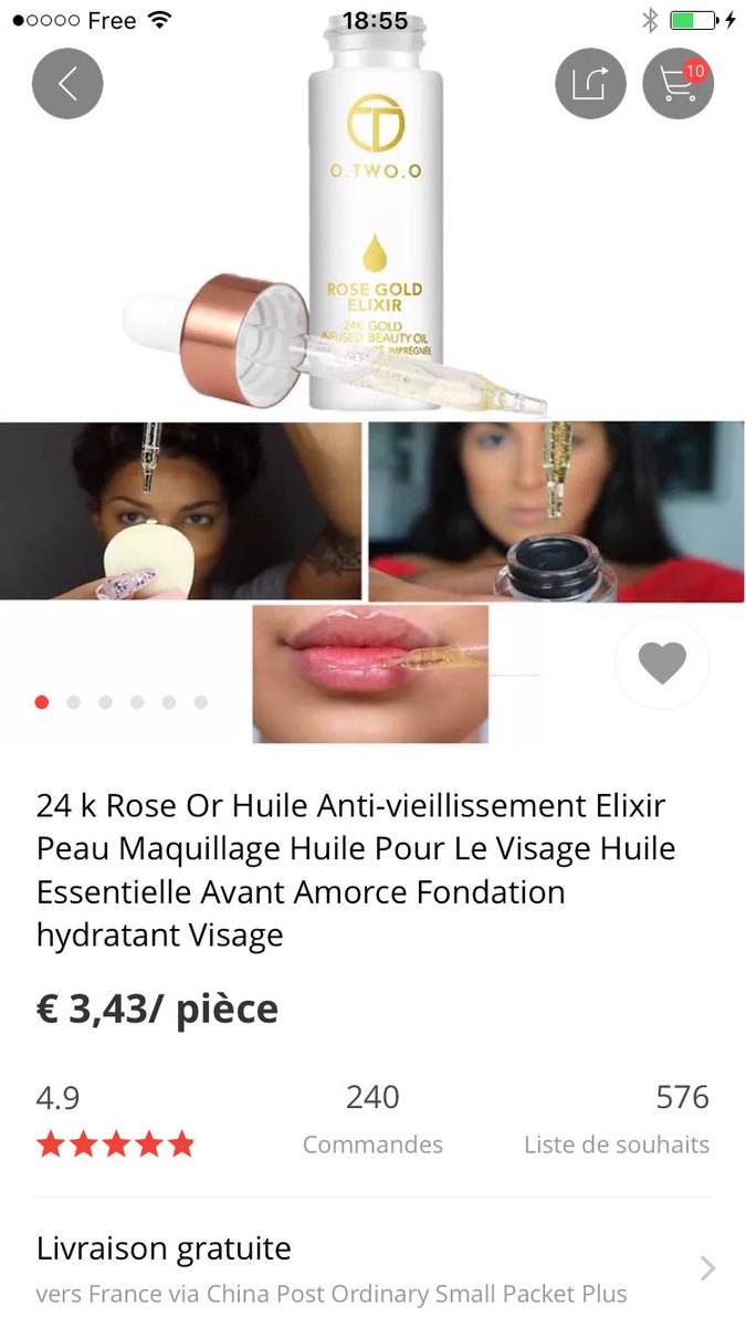 anticodepromo's tweet photo. Exemple 3 . Élixir 24k or code de @JessicaThivenin jylor #LMEA #LesMarseillaisEnAustralie #lma
Prix avec code = 35€
Prix aliexpress = 3€70 https://t.co/Cx8YOfI4UZ