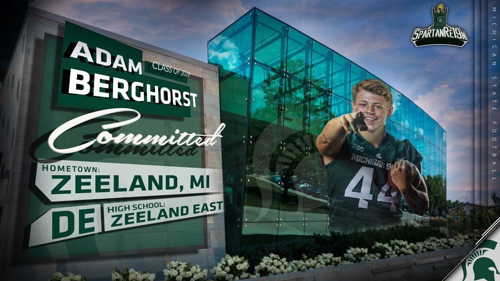 adam_berghorst's tweet photo. Blessed and proud to say I have committed to Michigan State University to play both football and baseball!      #GoGreen⚔️✅ https://t.co/Msueagh62a