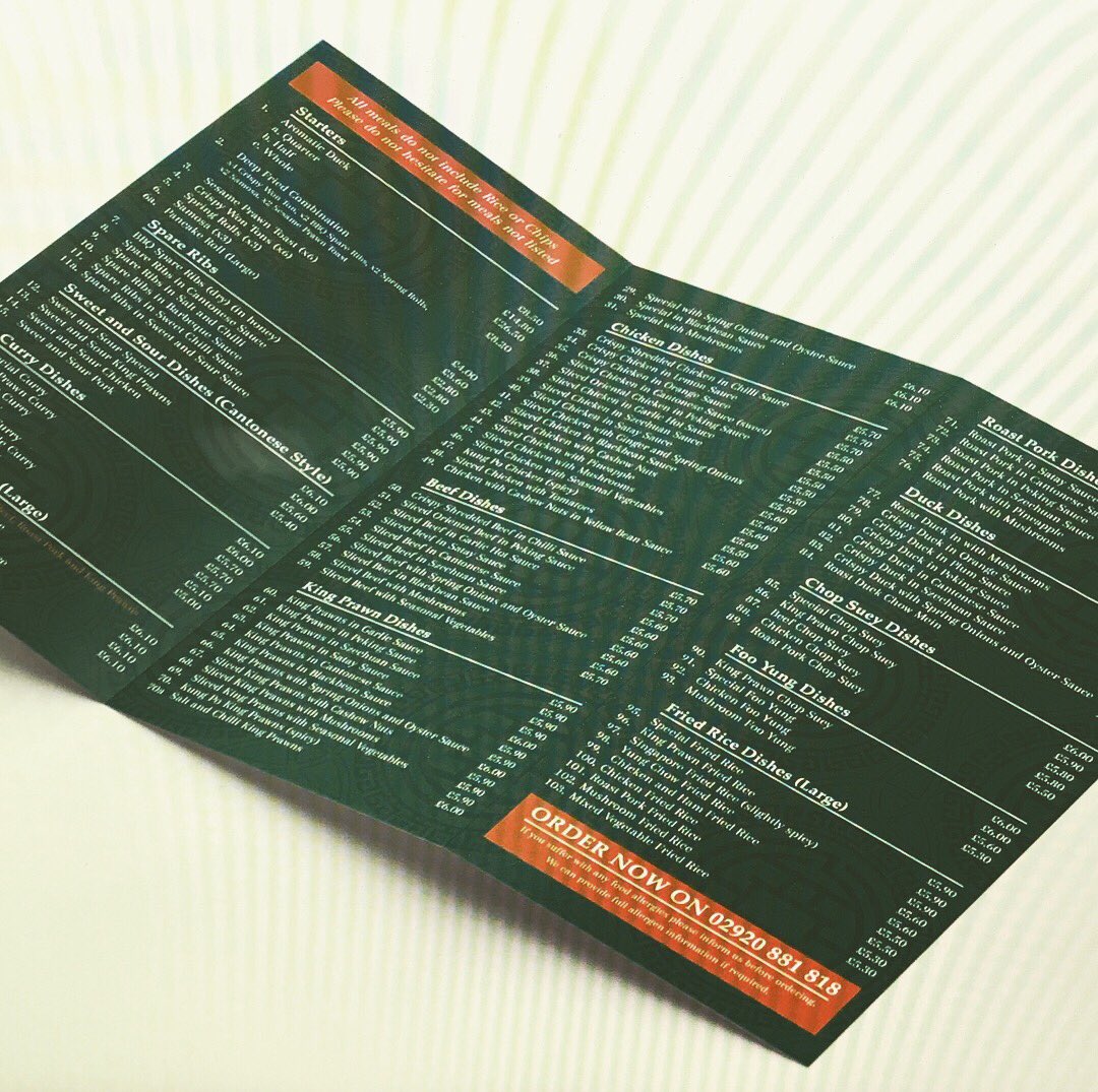 Forever designing and printing menus if you need any done contact us on changodesign@hotmail.com