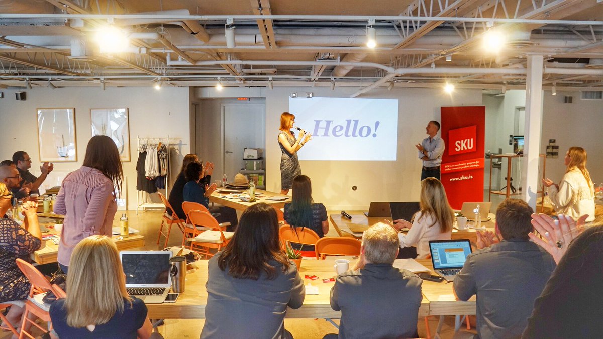 “Video is extremely powerful. It’s a great tool for engaging audiences and gathering data to help make decisions as #CPG founders” Charles Marcus from <a href="/teamvidlet/">Vidlet</a> &amp; <a href="/bambootracy/">Tracy Thirion</a> from Bamboo International talking to the <a href="/SKUatx/">SKU</a> entrepreneurs