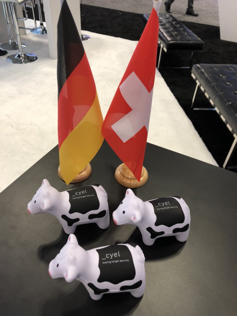 Day 2 at #rsa2018 and our #swiss cows  continue to be a moving target #security hit. Drop by S2313 and get yours!!
In the meanwhile, chat with our experts in #microsegmentation to deliver #zerotrust #networks