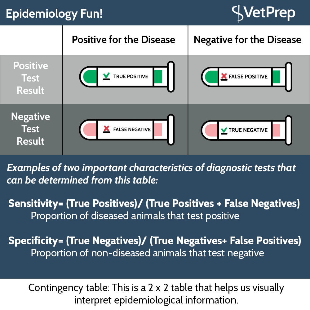 SecretLife_Vets's tweet photo. Epidemiology Fun! This is a 2 x 2 table that helps us visually interpret epidemiological information. https://t.co/qklerpej9W