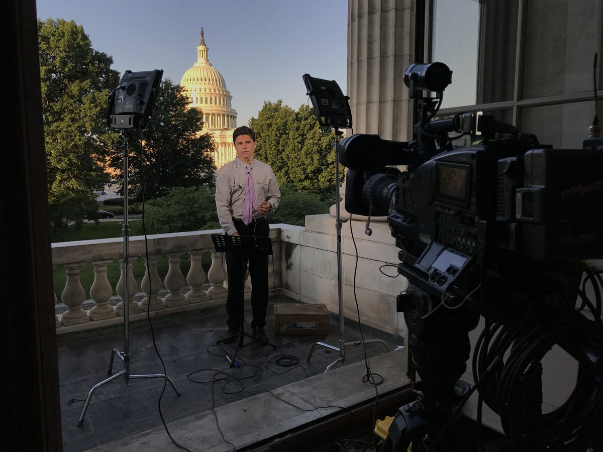 .@quinn_owen (‘17, journalism), 2017 #PSFA and @SDSU_JMS Outstanding Grad currently works as a production associate for ABC News. He recently covered the congressional hearings of Facebook CEO Mark Zuckerberg. #AlumniApril