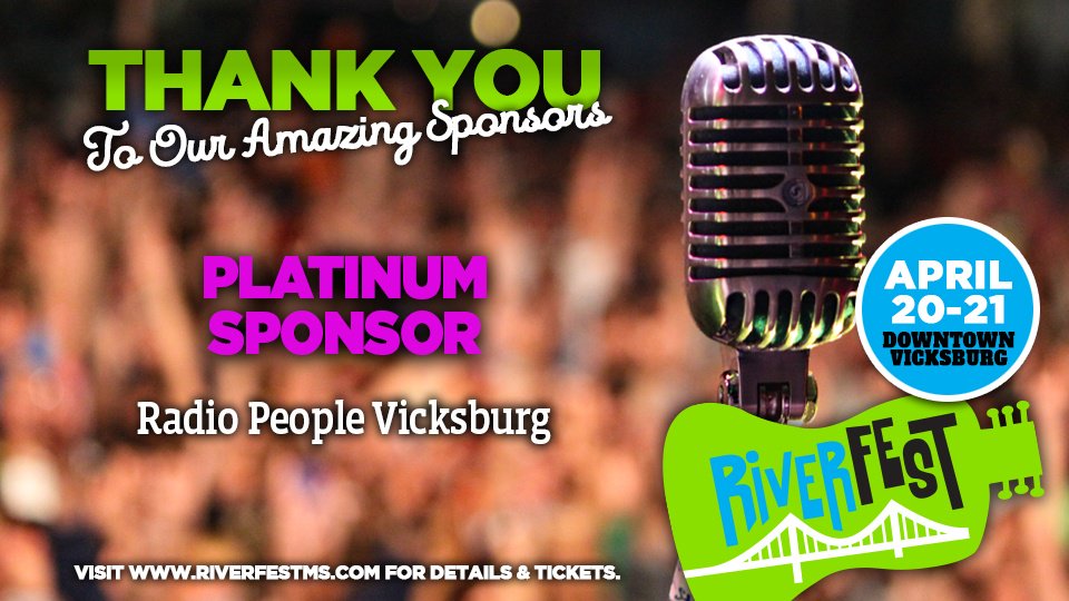 vburgriverfest's tweet photo. Join us this weekend, April 20-21 for Riverfest 2018 in Downtown Vicksburg.  Get your tickets at https://t.co/Sj5VD5nSNG  #RiverfestRevAMPED #Tucka #Kingfish #UncleKracker #WilliamMichaelMorgan #DJ https://t.co/VdaD3xyE55
