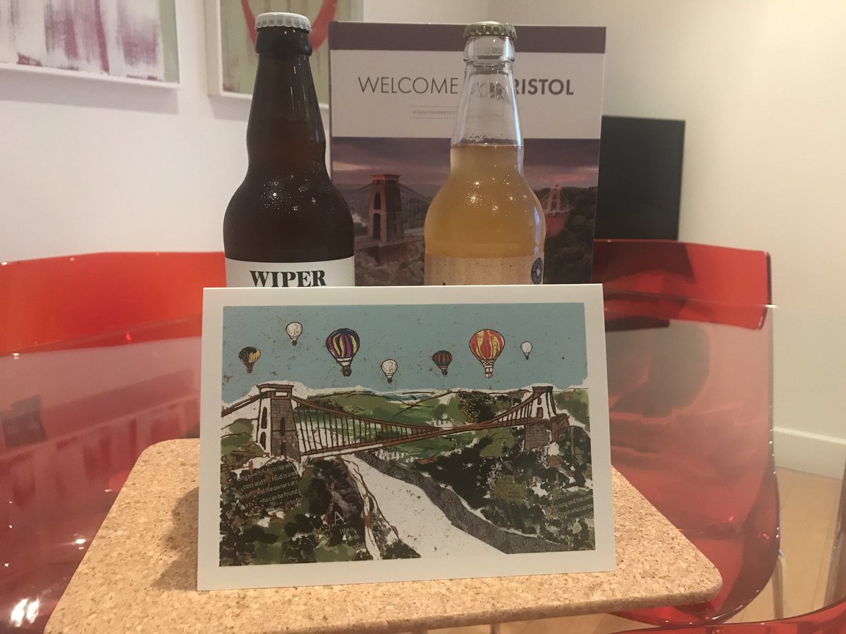Just the best welcome from @SacoApartments, some local brews &amp; card of the Clifton suspension bridge. Following in the footsteps of @GeoffRamm where celebrity service comes as standard.<a href="/UniqueSpeakerUK/">USB-UK</a> #keynotespeaker #celebrityservice #teamwork #values