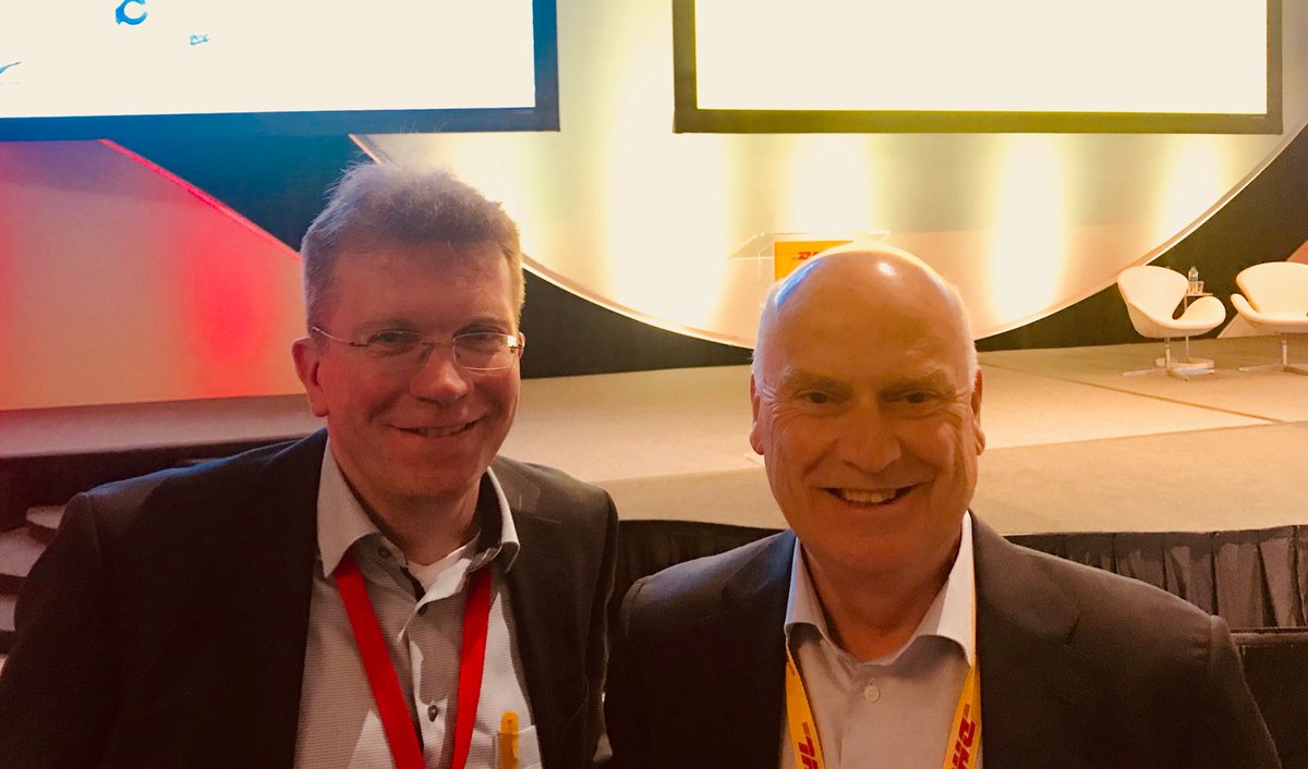 DeutschePostDHL's tweet photo. Happy with a great first day at #DHLTechnology global conference- Sector President Rob Siegers & conference mastermind Thomas Damman #technology #Austin https://t.co/pGzo68hsQD