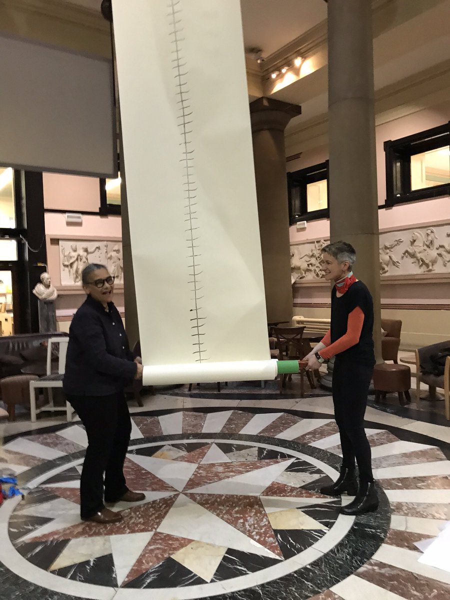 IntoBetterShape's tweet photo. It’s up! Possibly the longest hung #screeenprint,.... get back to us if not. Thank you creators @johshoj @magdastawarska and installing talent @Devreesse @T_Arty_burns keen eyed spotter @1lubaina ❤️#HardTimes #intoabettershape..com @HarrisPreston look to the skies!#24meters https://t.co/CTJIF6WOiX