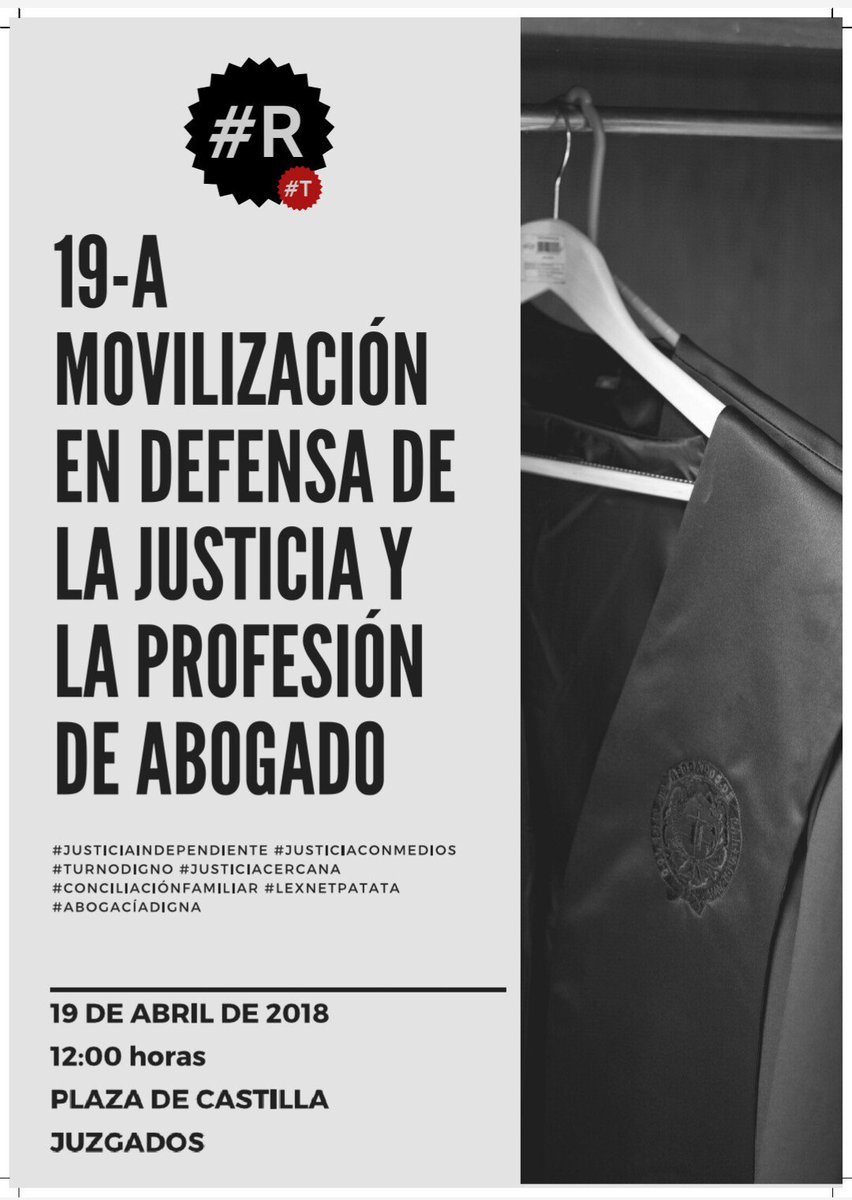 BrigadaTuitera's tweet photo. El jueves19 todos a los Juzgados, da lo mismo 10 que 100!!!! 
Haced unos carteles y demostrad que la Justicia importa!!!! 
Y hacer 📷. 
Nos vemos en el Juzgado. Abrazo!!! Sois los mejores!!!
#PorNuestraJusticia19A https://t.co/elDTRBlOvS