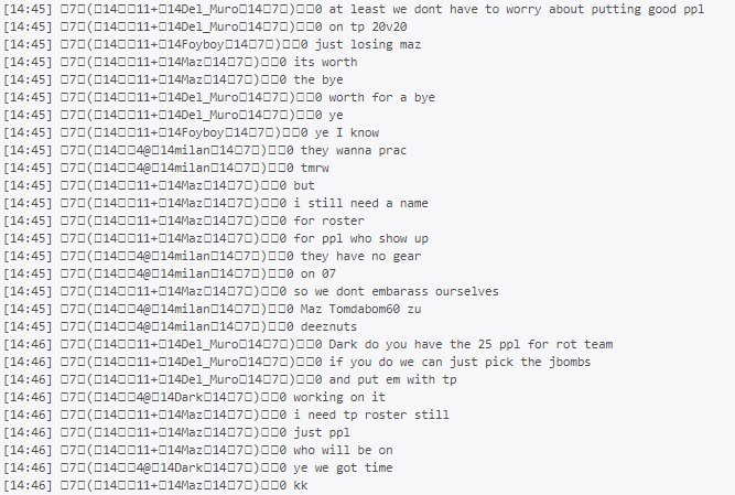 Rot_Leaks's tweet image. Excerpts 33 &amp;amp; 34: RoT planning to cheat in the PvP Championship by submitting 2 memberlists, hiding the 2nd behind the name Tropical Parrots. Remember they got a free bye as a result and then DDoSed half the competition

From: #662 - RoT DMM Leadership Channel, Lines 408 &amp;amp; 9037