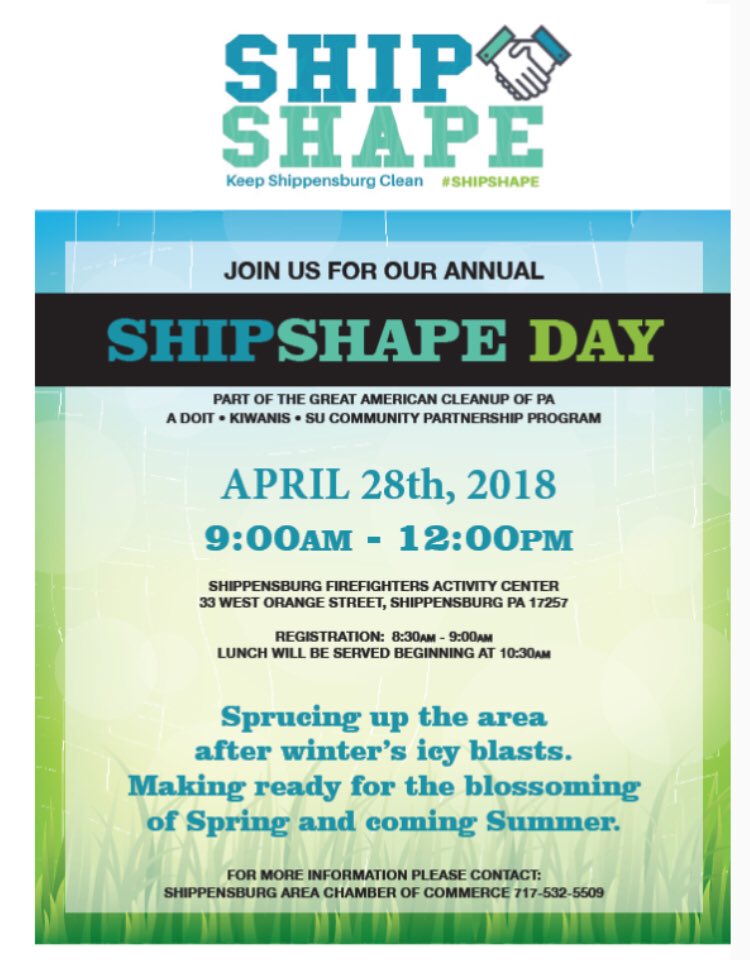 Join in on the annual Ship Shape Day coming soon!!!