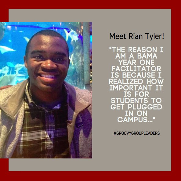 Meet Group Leader Rian Tyler! Rian feels that it is important for freshman students to get plugged in on campus, which is why he became a Group Leader! #GroovyGroupleaders